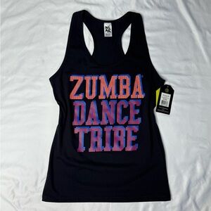 Zumba Fitness Black Tank Top with Vibrant Print